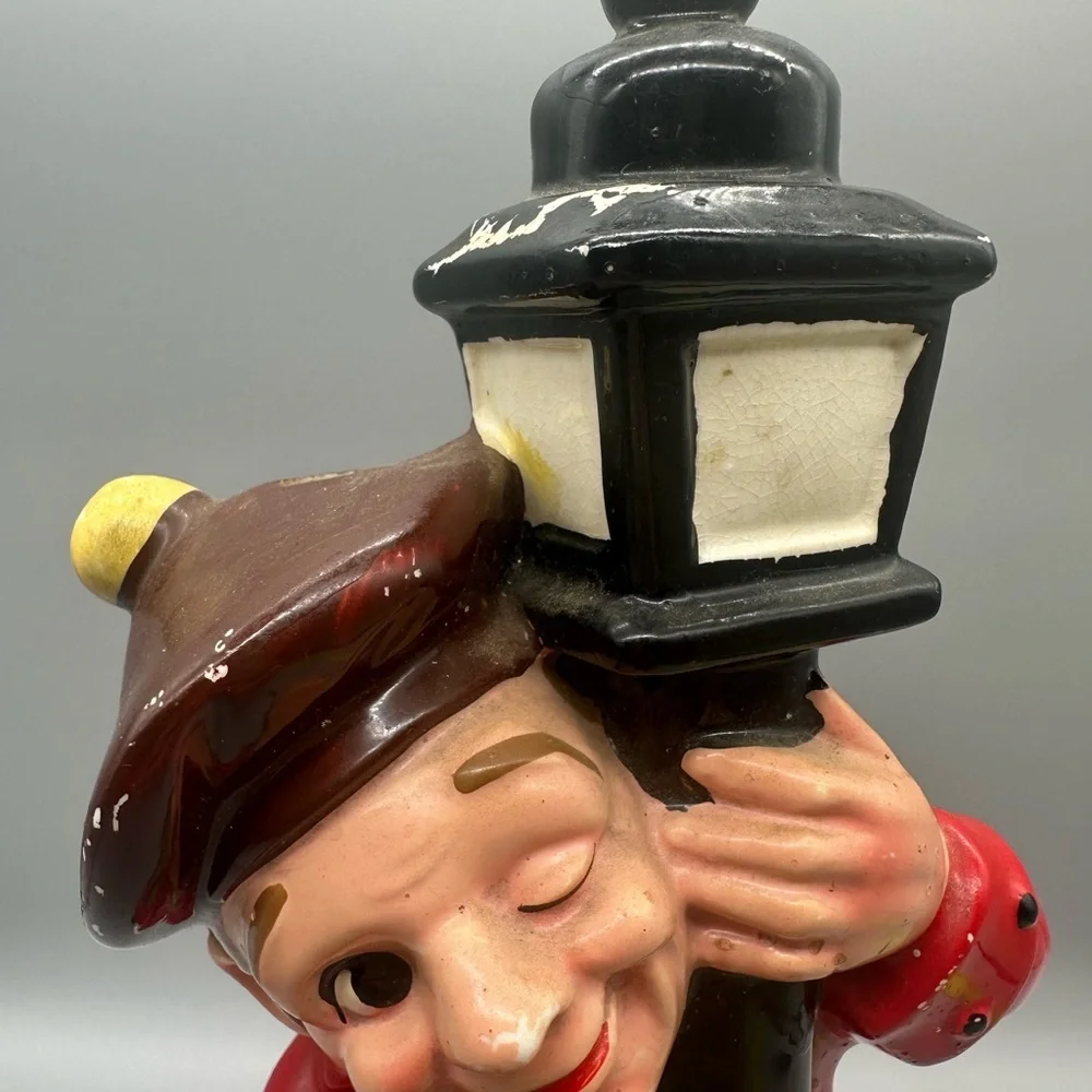 Vintage Charming Red and Green Ceramic Figurine Utensil holder